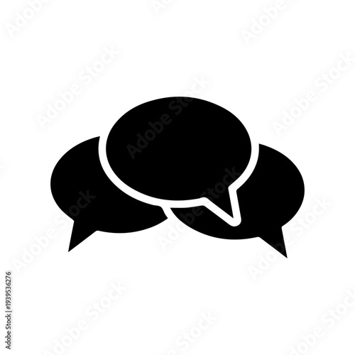 Community chat bubble icon representing social conversation and messaging concept Vector illustration