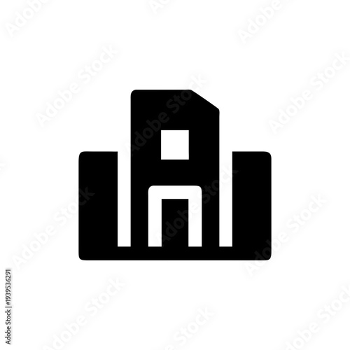 Modern company headquarters office building symbol for corporate business identity Vector illustration