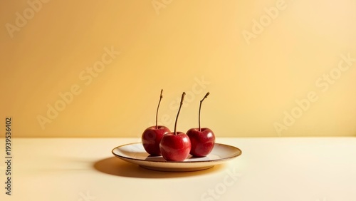 Red Fruit Shallow Plate Indoor Still Life Photography