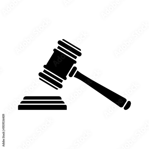 Judge gavel courtroom law and justice authority symbol for legal system Vector illustration