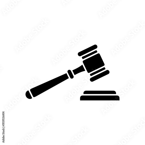 Judge gavel legal authority symbol representing justice court and law Vector illustration