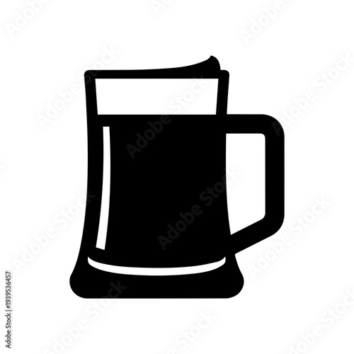 Beer mug glass icon classic beverage symbol for pub bar and celebration Vector illustration