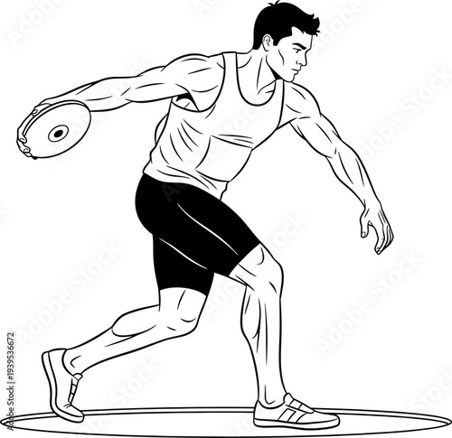 discus thrower male athlete throwing