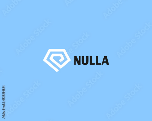 Gem line art logo design. Linear diamond brilliant crystal premium logo. Abstract jewelry treasure vector sign.