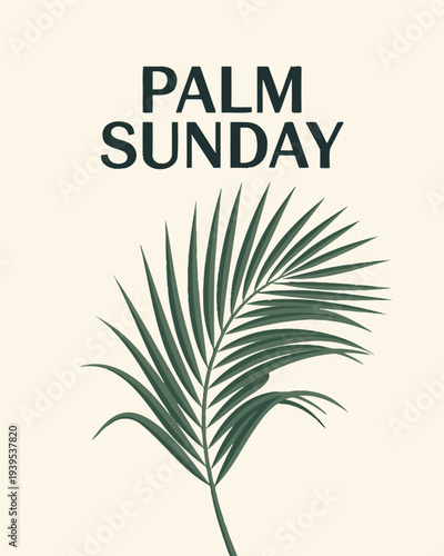Palm Sunday Poster Christian Holy Week Palm Leaf Religious Celebration