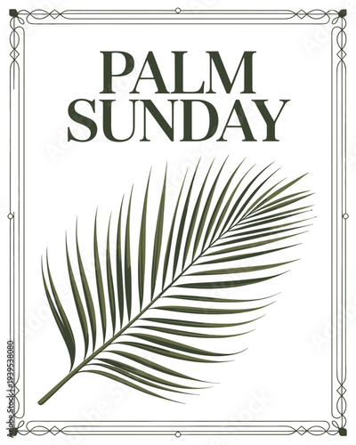 Palm Sunday Poster Christian Holy Week Palm Leaf Religious Celebration