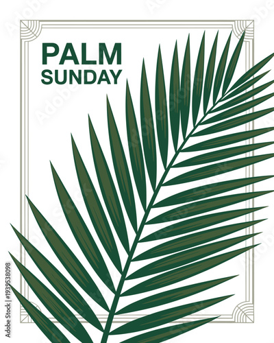 Palm Sunday Poster Christian Holy Week Palm Leaf Religious Celebration