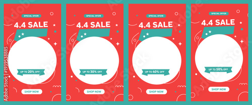 Promotional sale banners with discount offers displayed in a grid layout