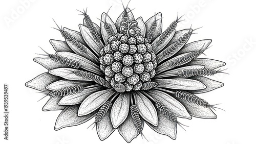 Detailed illustration of a flower.