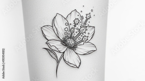 Tattoo design of a flower.