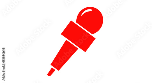 Red Microphone Icon - News Reporting Symbol