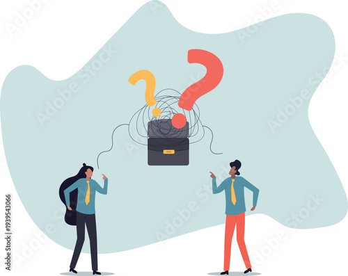 Communication problem, misunderstanding or confusion, mess or chaos communicate, conflict opinion,human life and situation.