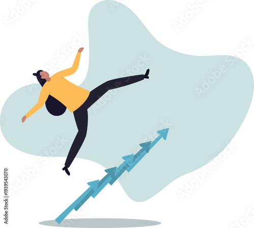 Career growth, growing business or leadership to overcome challenge, motivation to succeed, career development or ambition to success concept,human life and situation.