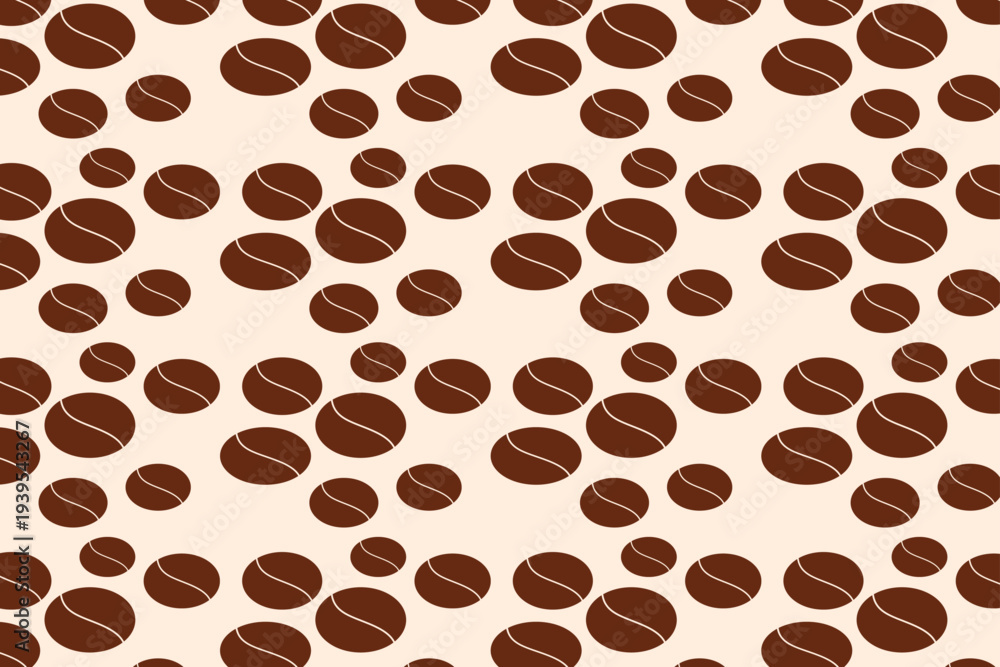 Obraz premium Brown Coffee Beans Seamless Repeat Pattern for Cafe Background
