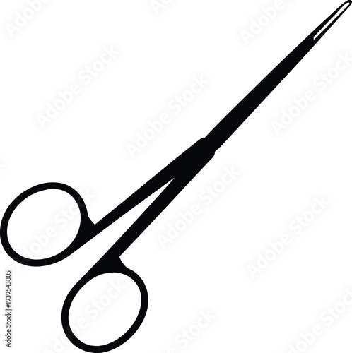 Needle holder surgical instrument silhouette