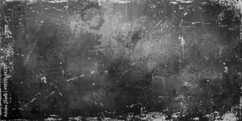 A dark aged concrete wall with a dirty grunge texture featuring water drops on a rough grey stone surface for a vintage background design.