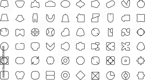 Alphabetical character set with various fonts and symbols