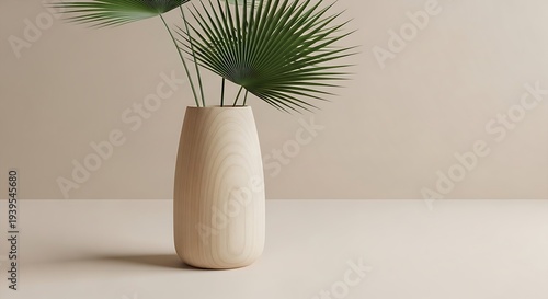 Minimalist Decor with Palm Leaves in Vase.