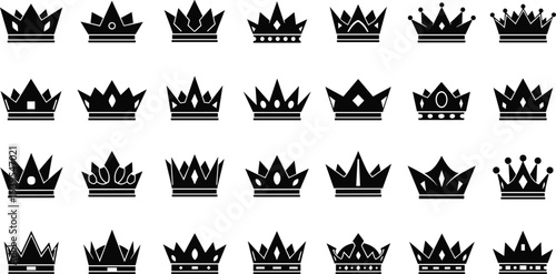 Collection of 25 unique crown silhouettes