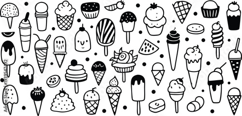 ice cream dessert with a vector file