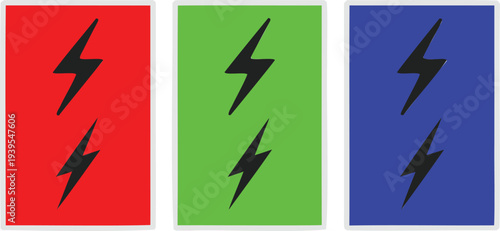 Green lightning bolt bolts colored
