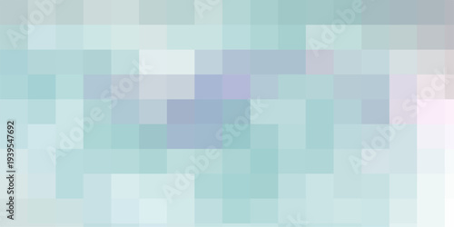Vector Abstract pixelated mosaic rendering cool aquatic gradients, forming visually appealing composition. technology, data, and modern aesthetic with pixel art elements and a minimalist concept.
