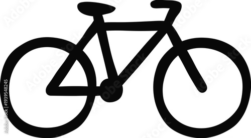 Simple black bicycle icon vector illustration isolated on white background, minimal bike symbol for transport, cycling, eco mobility design