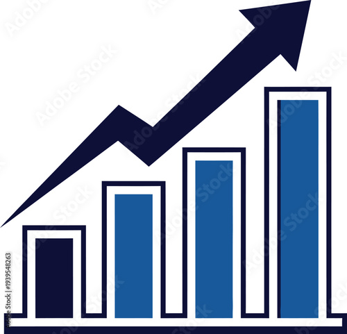 Increasing trend graph with arrow
