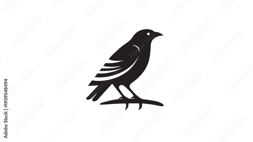 Fototapeta premium Bird silhouette logo design with sleek curves and a minimalistic style representing nature and freedom.