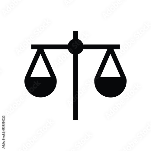 Black vector balance scale icon
