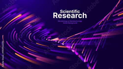 Purple Data Flow Illustration Highlighting Fiber Optic Pathways And AI Network Structures For Scientific Research Applications.