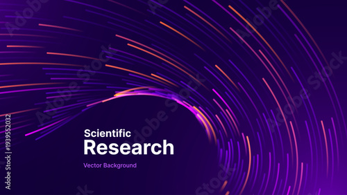 Scientific Research Illustration With Purple Data Streams And Network Lines Emphasizing Speed And Internet Connectivity.