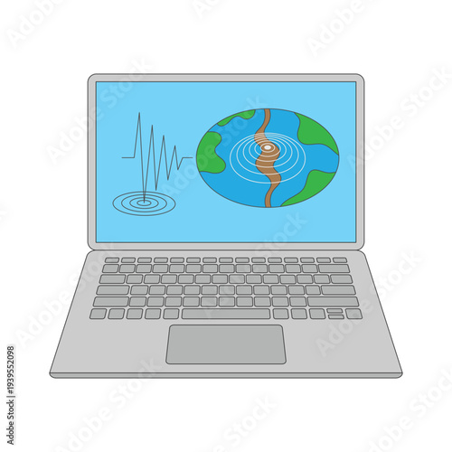 laptop displaying earthquake data