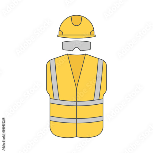 construction worker safety gear illustration