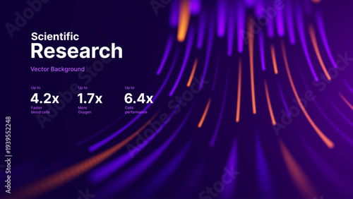 Purple Data Lines Illuminating A High-Tech Research Layout With Emphasis On Speed And Internet Connectivity For AI Systems. Science Research Vector Background.