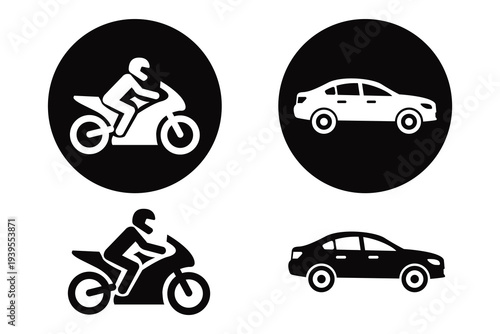 car and motorcycles icon, vector design