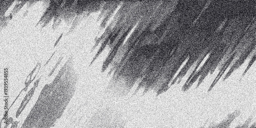 Abstract grayscale streaks and smudges with granular texture creating a dynamic and textured background for graphic design and artistic compositions