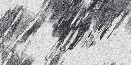 Abstract monochrome background with diagonal streaks and textured brushstroke-like elements, featuring a grainy effect for a dynamic and artistic feel
