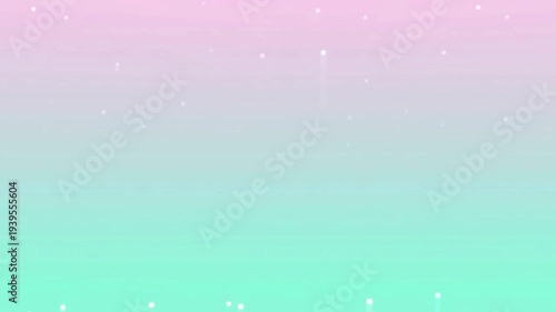 Gentle pastel pink to mint green gradient background with shimmering white particles.