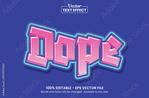 Dope Neon Glow Text Effect Editable Vector