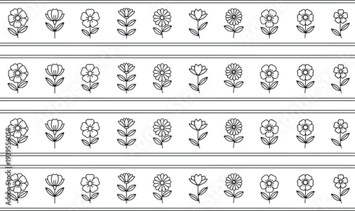Collection of various floral patterns and botanical illustrations