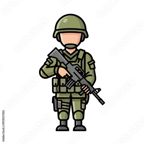 Soldier holding rifle, military uniform, tactical gear, army, war, protection