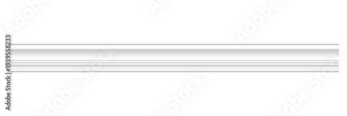 White wooden molding baseboard cornice trim for wall and ceiling interior decoration classic architectural profile decorative home decor construction on transparent isolated