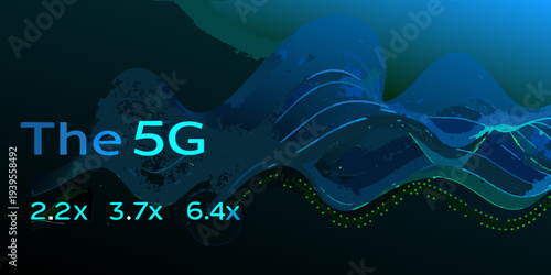 Abstract representation of 5g technology with speed indicators