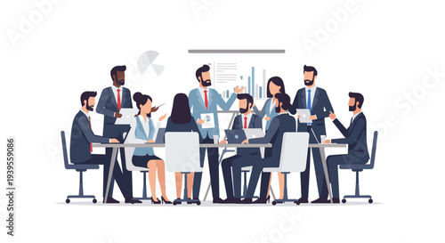 Business Professionals in Meeting Discussion.