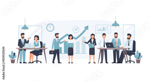 Business Team Working Together in Office.