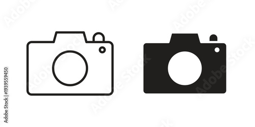 Photo Camera icon collection with multiple styles. EPS10