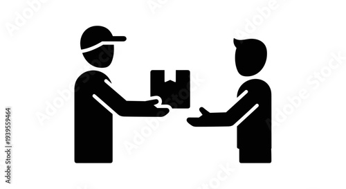 Delivery Person Handing Over Package.