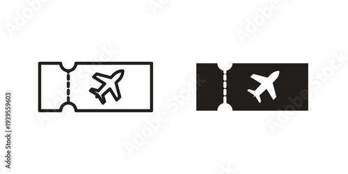 Plane Ticket icon collection with multiple styles. EPS10