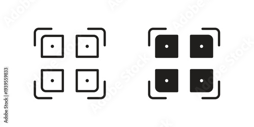 QR code icon collection with multiple styles. EPS10